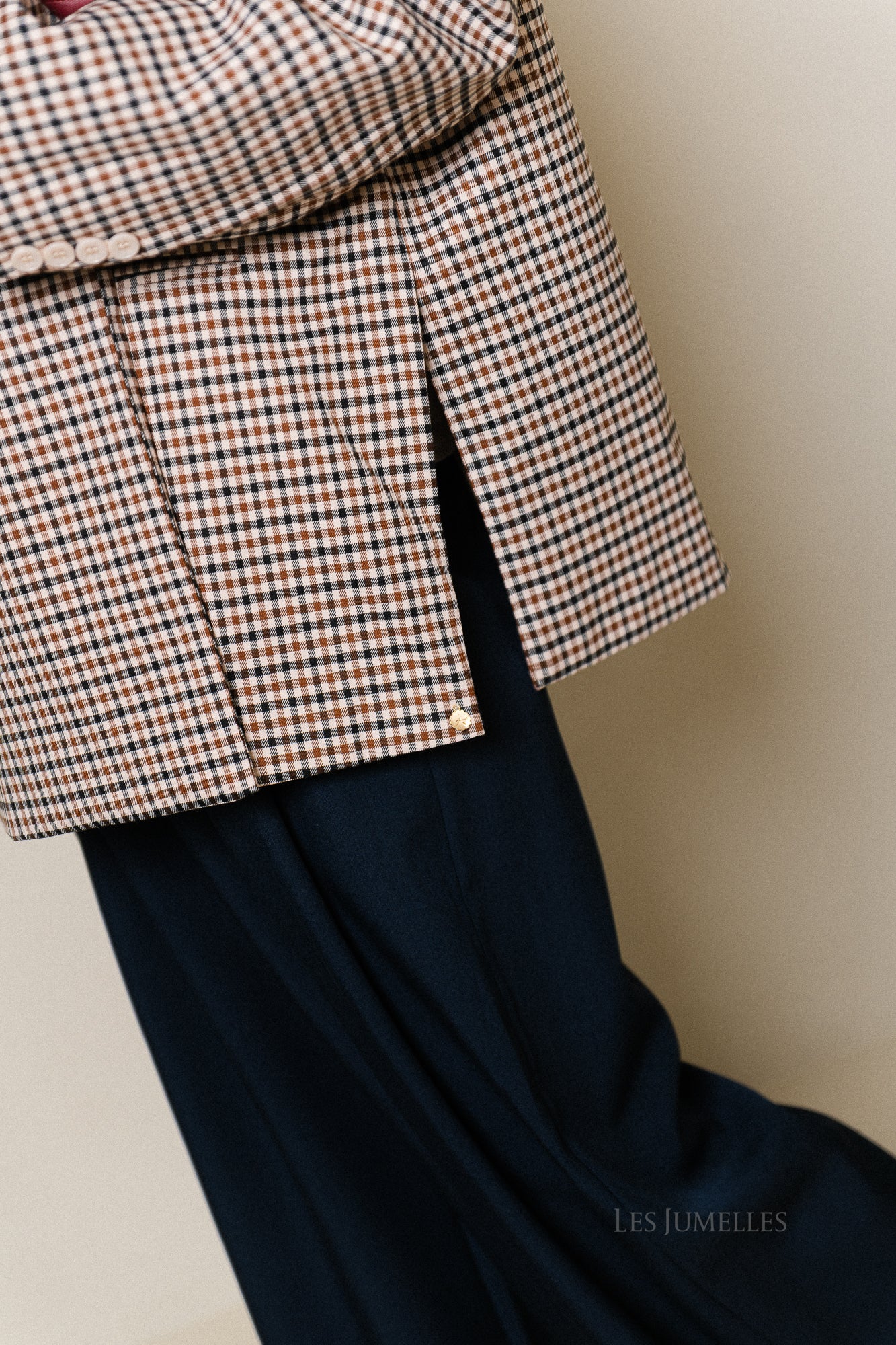 Chloe oversized blazer plaid brown - Image 7