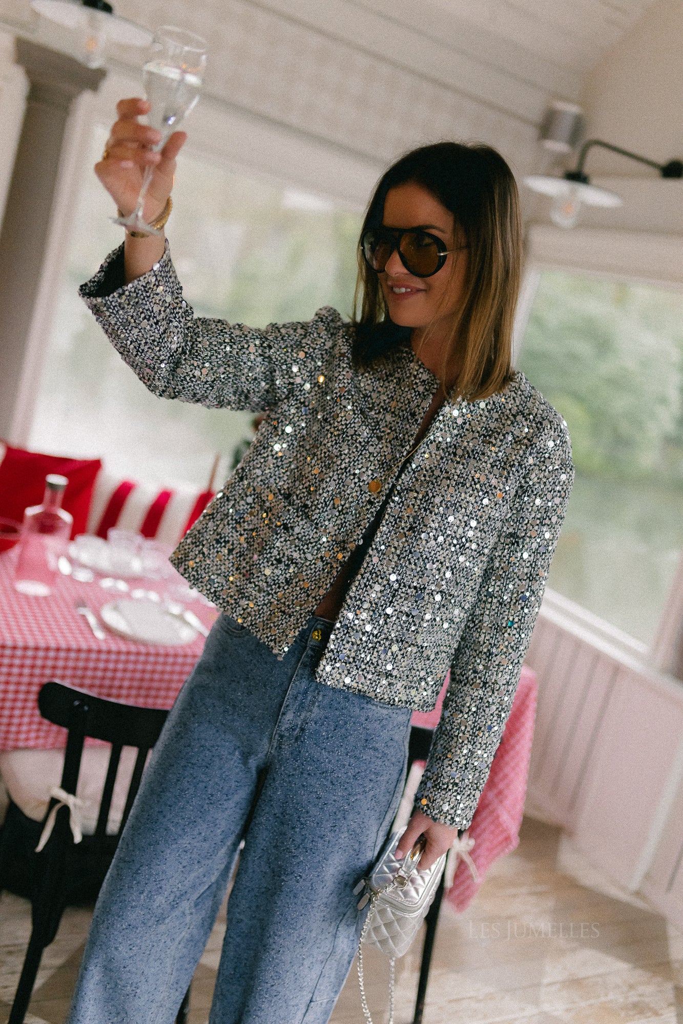 Vivian sequin jacket black/white - Image 7